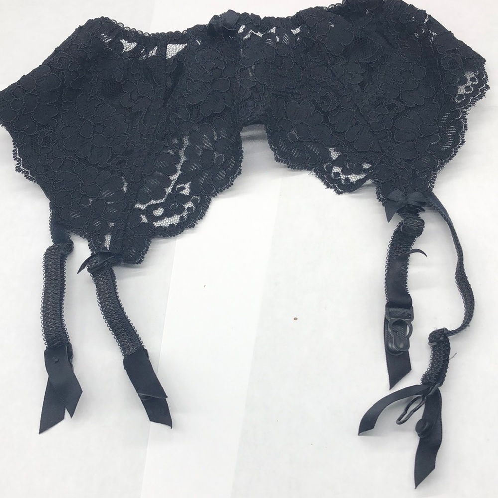 Victoria Secret Black Garter Belt Sz S